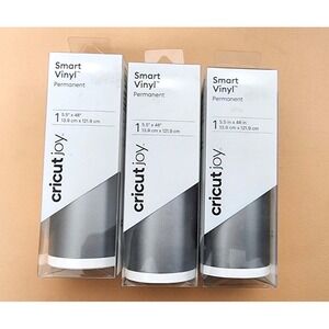 3 Lot Cricut Joy Smart Vinyl Permanent 5.5" x 48"  Adhesive Decal Silver Arigent